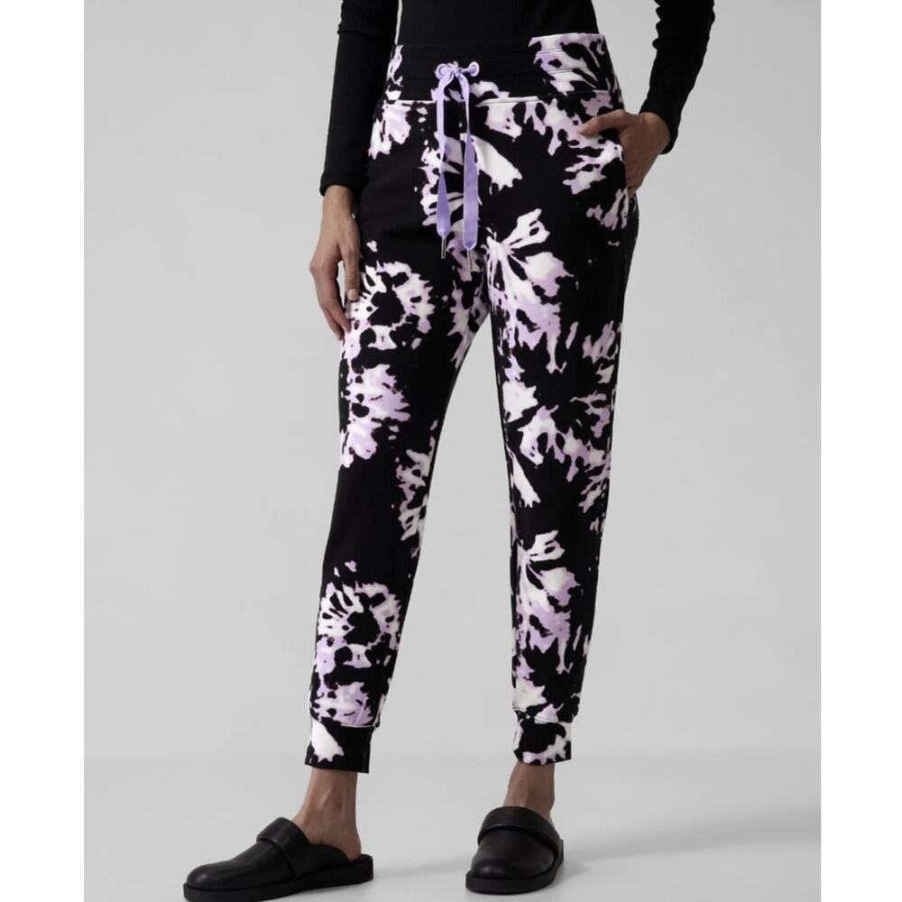 Athleta Balance printed jogger L willow Elfin purple tye dye sweatpants tencel